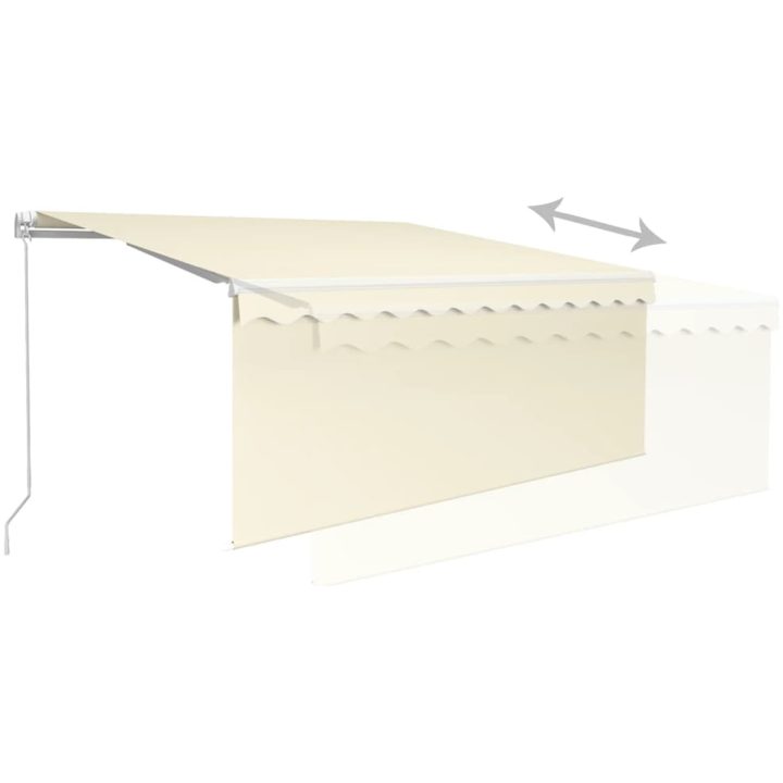 Markis manuellt infällbar med rullgardin gräddvit vidaXL 3.5 x 2.5 m – bild 4