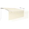 Markis manuellt infällbar med rullgardin&LED gräddvit vidaXL 3.5 x 2.5 m – miniatyr 4