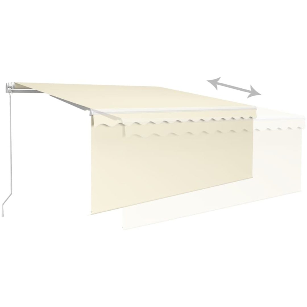 Markis manuellt infällbar med rullgardin&LED gräddvit vidaXL 3.5 x 2.5 m – bild 4
