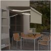Markis manuellt infällbar med rullgardin&LED gräddvit vidaXL 3.5 x 2.5 m – miniatyr 1