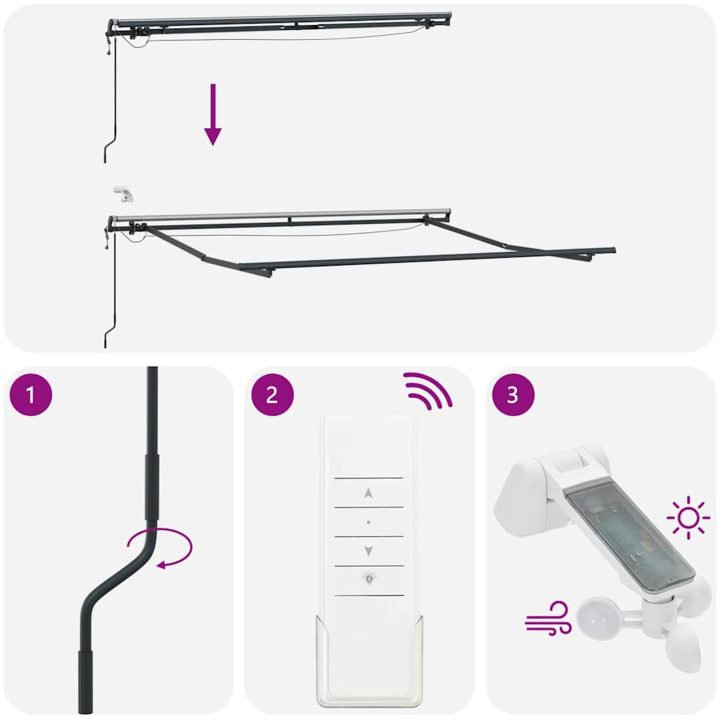 Markis med Antracit etall vidaXL 3 x 2,5 m – bild 12