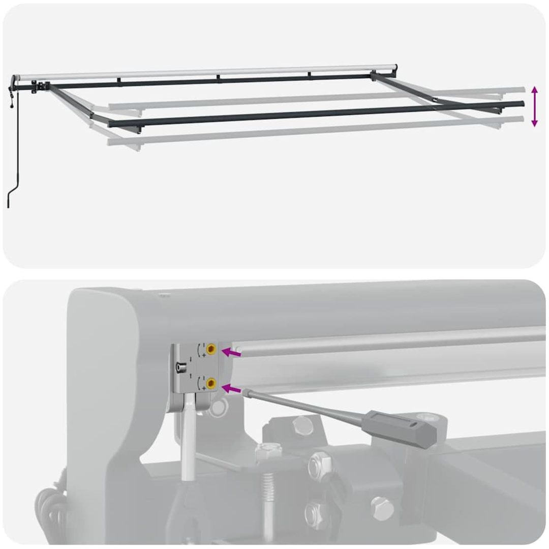 Markis med gardin Kräm Tyg, Metall vidaXL 350 x 200 x 120 cm – bild 11