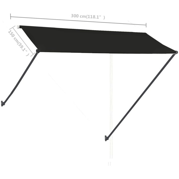 Markis med LED antracit vidaXL 300 x 150 cm – bild 9