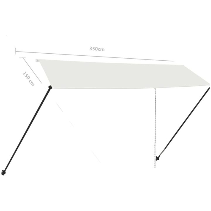 Markis med LED gräddvit vidaXL 350 x 150 cm – bild 9