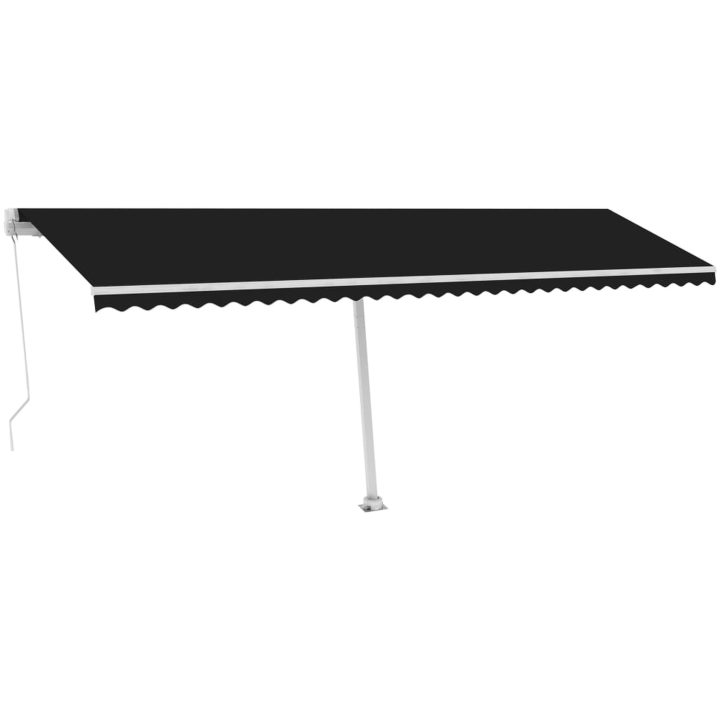 Markis med LED manuellt infällbar antracit vidaXL 600 x 300 cm – bild 3