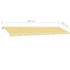 Markis med LED manuellt infällbar gul och vit vidaXL 600 x 300 cm – miniatyr 12