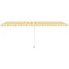 Markis med LED manuellt infällbar gul och vit vidaXL 600 x 300 cm – miniatyr 5