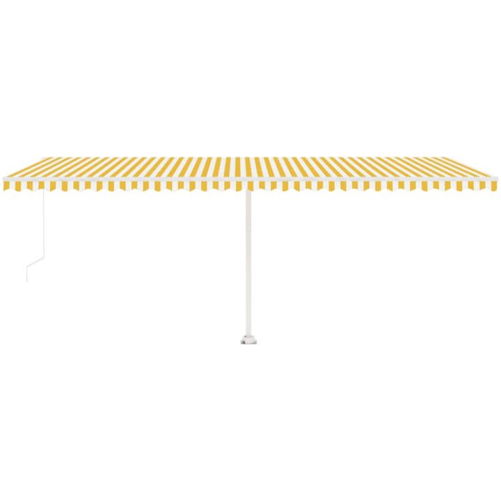 Markis med LED manuellt infällbar gul och vit vidaXL 600 x 300 cm – bild 5