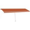 Markis med LED manuellt infällbar orange och brun vidaXL 600 x 300 cm – miniatyr 2