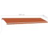 Markis med LED manuellt infällbar orange och brun vidaXL 600 x 300 cm – miniatyr 12
