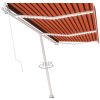 Markis med LED manuellt infällbar orange och brun vidaXL 600 x 300 cm – miniatyr 3