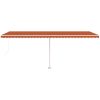 Markis med LED manuellt infällbar orange och brun vidaXL 600 x 300 cm – miniatyr 5