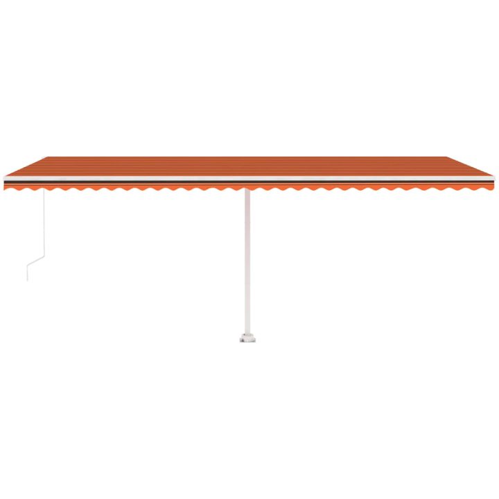 Markis med LED manuellt infällbar orange och brun vidaXL 600 x 300 cm – bild 5