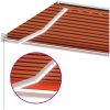 Markis med LED manuellt infällbar orange och brun vidaXL 600 x 300 cm – miniatyr 7