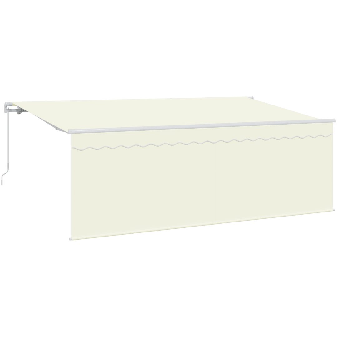 Markis med persienn Kräm Tyg, Metall vidaXL 350 x 200 x 120 cm – bild 2