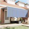 Markis med persienn Randig Kräm Tyg, Metall vidaXL 350 x 200 x 120 cm – miniatyr 3