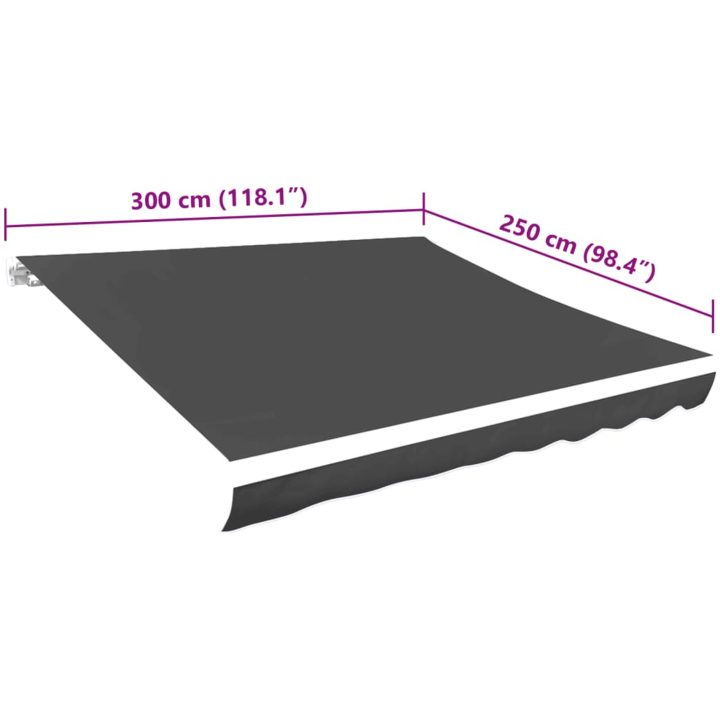 Markisduk antracit vidaXL 300 x 250 cm – bild 5