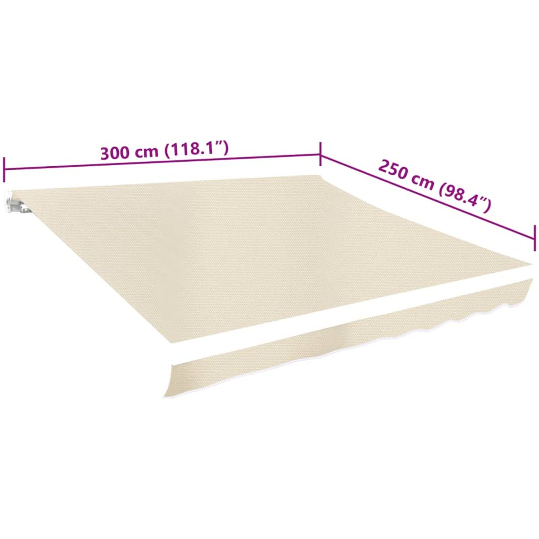 Markisduk gräddvit (utan ram) vidaXL 300 x 250 cm – bild 4