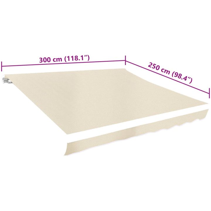 Markisduk gräddvit (utan ram) vidaXL 300 x 250 cm – bild 4