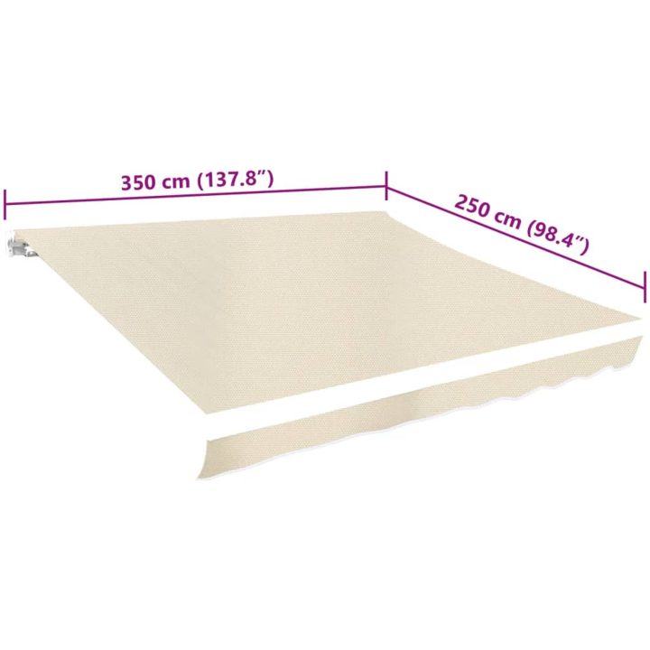 Markisduk gräddvit vidaXL 350 x 250 cm – bild 4