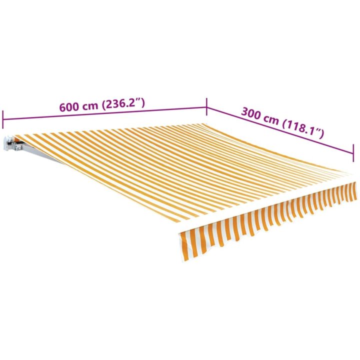 Markisduk solros gul & vit (utan ram) vidaXL 600 x 300 cm – bild 5