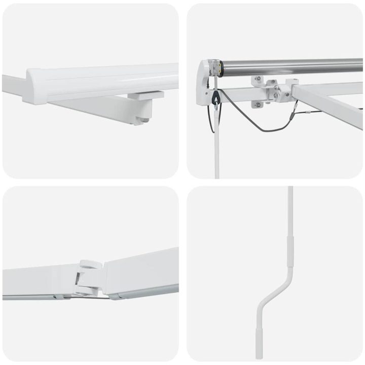 Markisram med LED -remsljus Vit Aluminium vidaXL 350 x 250 cm – bild 8