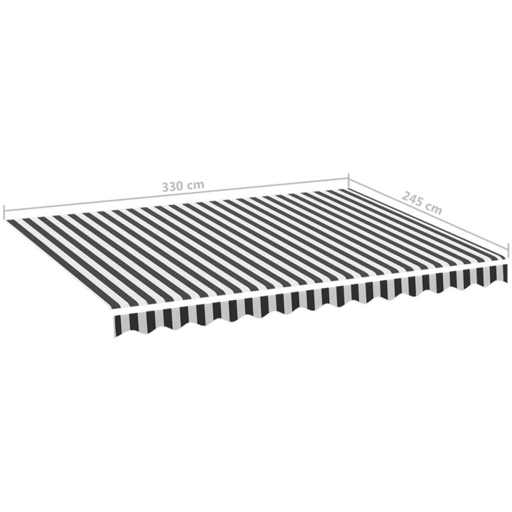 Markisväv antracit och vit vidaXL 350 x 250 cm – bild 6