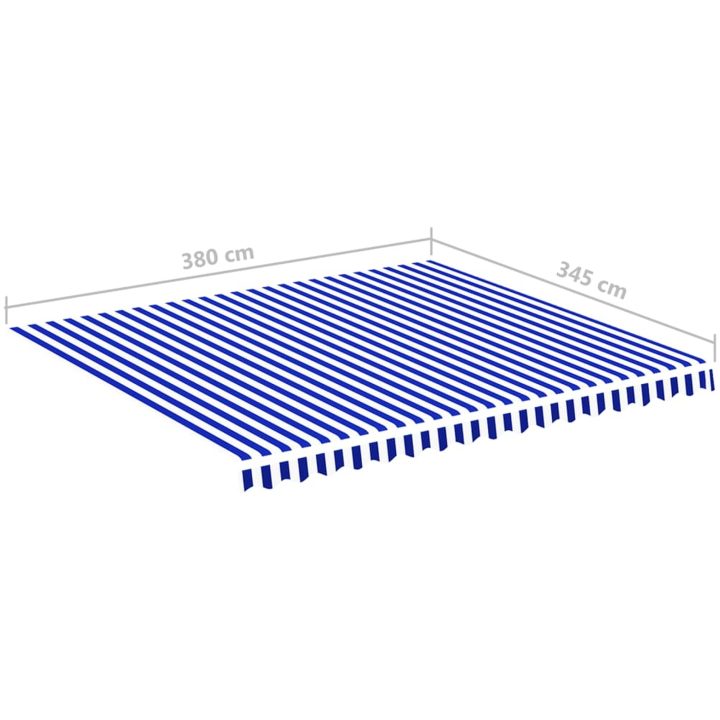 Markisväv blå och vit vidaXL 400 x 350 cm – bild 6
