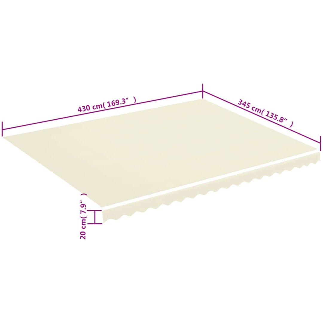 Markisväv gräddvit vidaXL 450 x 350 cm – bild 6
