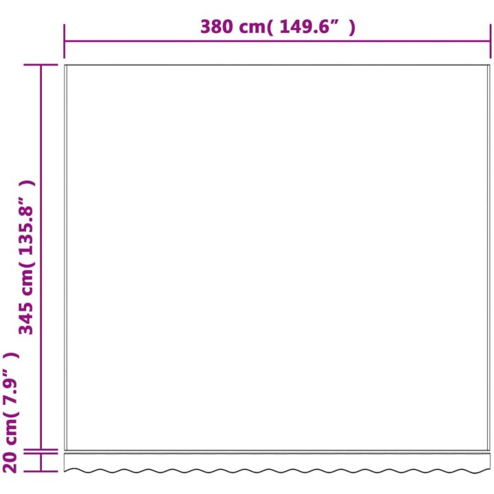 Markisväv röd och vit randig vidaXL 400 x 350 cm – bild 7