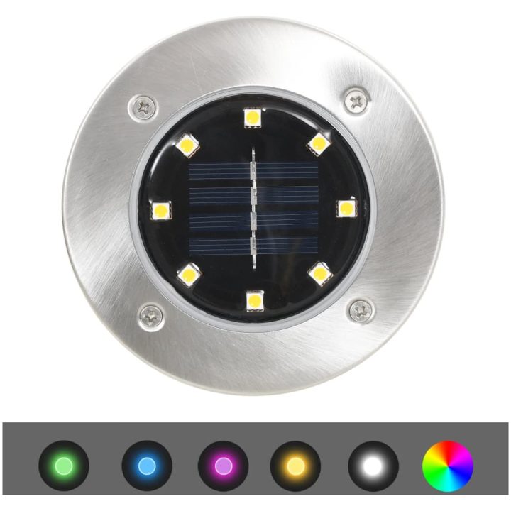 Marklampor soldrivna 8 st LED RGB-färg vidaXL – bild 8