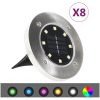 Marklampor soldrivna 8 st LED RGB-färg vidaXL – miniatyr 1