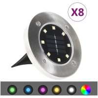 Marklampor soldrivna 8 st LED RGB-färg vidaXL