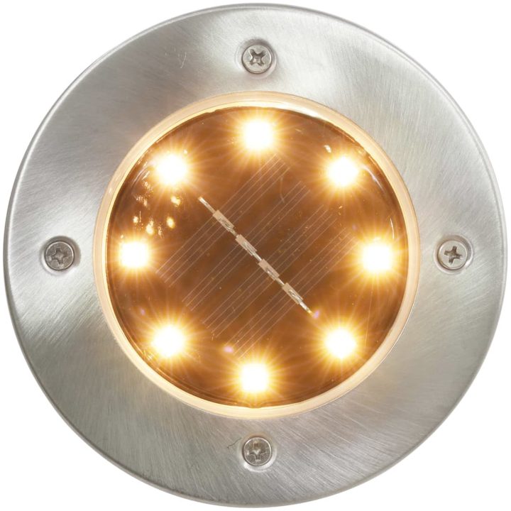 Marklampor soldrivna 8 st LED varmvit vidaXL – bild 2