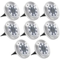 Marklampor soldrivna 8 st LED vit vidaXL