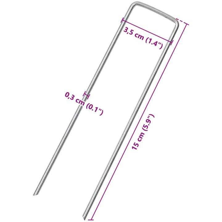 Markpinne U-format 25 st 15x3,5 cm galvaniserat stål vidaXL 15 x 3.5 cm – bild 5