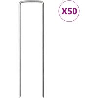Markpinne U-format 50 st galvaniserat stål vidaXL