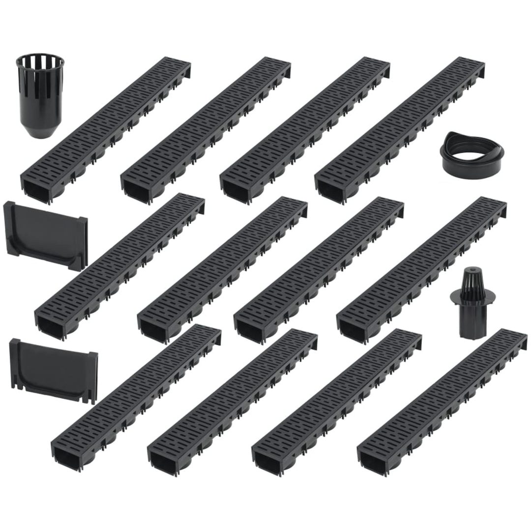 Markrännor 12 st plast vidaXL 12 m