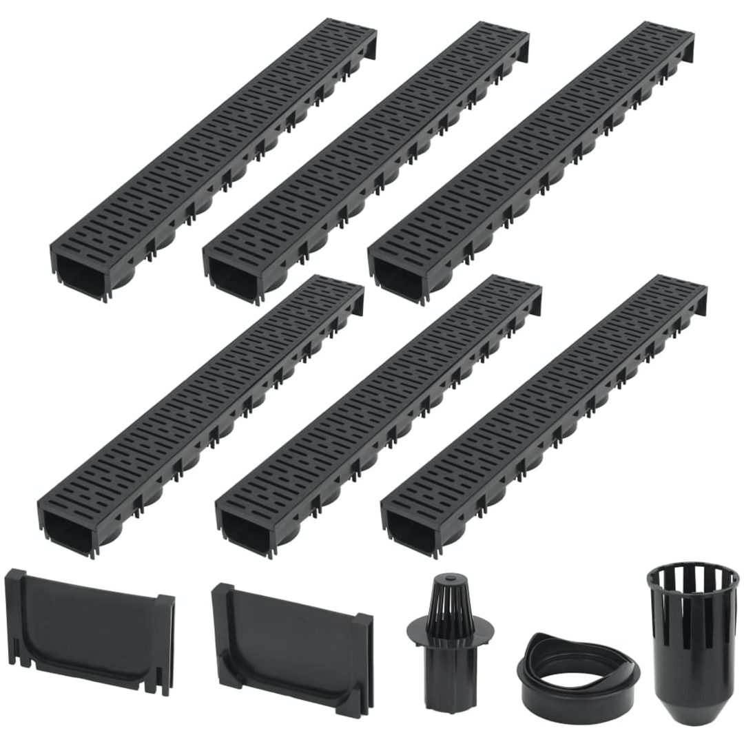 Markrännor 6 st plast vidaXL 6 m
