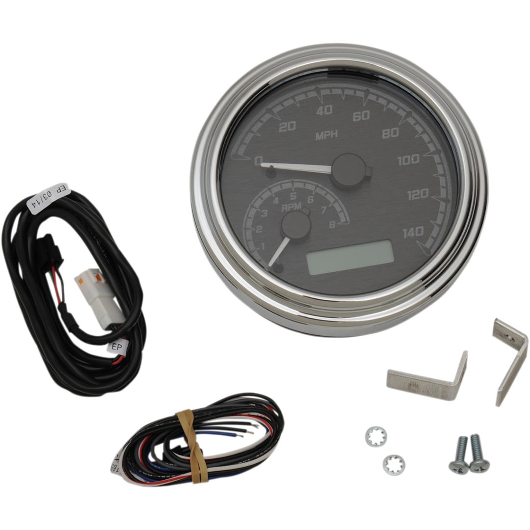 Mätarsystem MVX Series Analog Krom Grå Vit DAKOTA DIGITAL GAUGE TANK BLK/GRY CHR