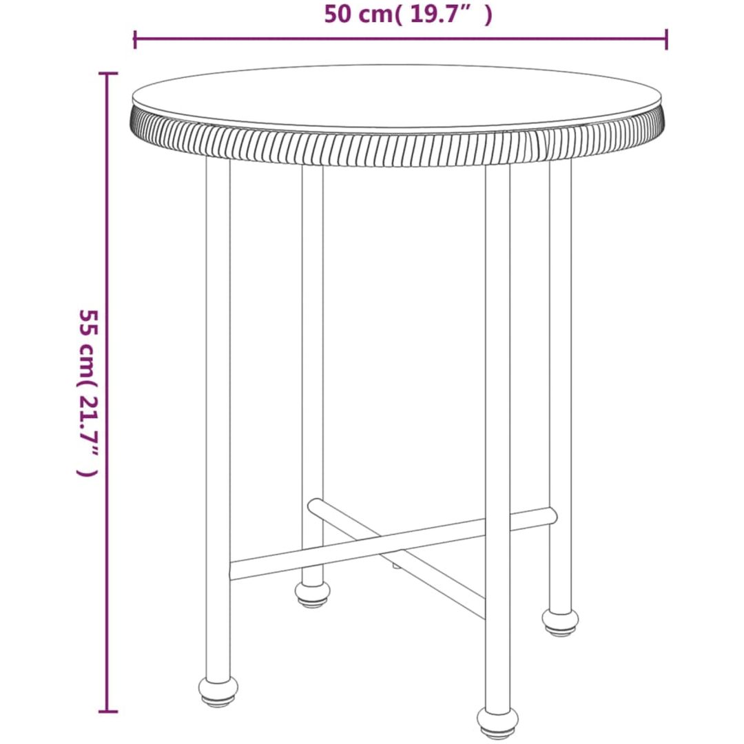 Matbord 50 cm härdat glas och stål vidaXL ⌀50 x 55 cm – bild 6