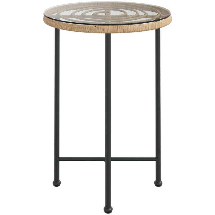 Matbord 55 cm härdat glas och stål vidaXL ⌀55 x 74 cm – bild 3