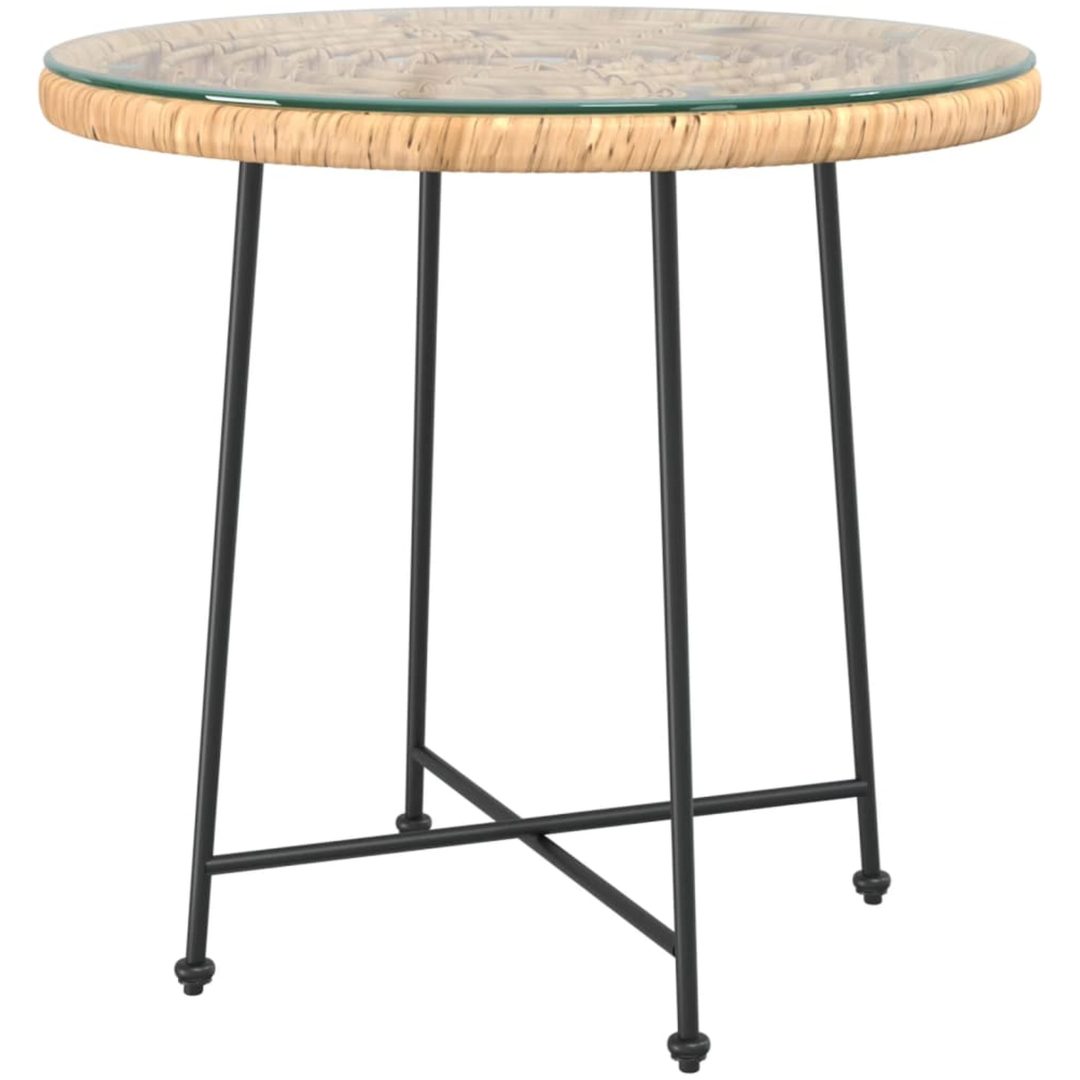 Matbord 80 cm härdat glas och stål vidaXL ⌀80 x 74 cm – bild 2