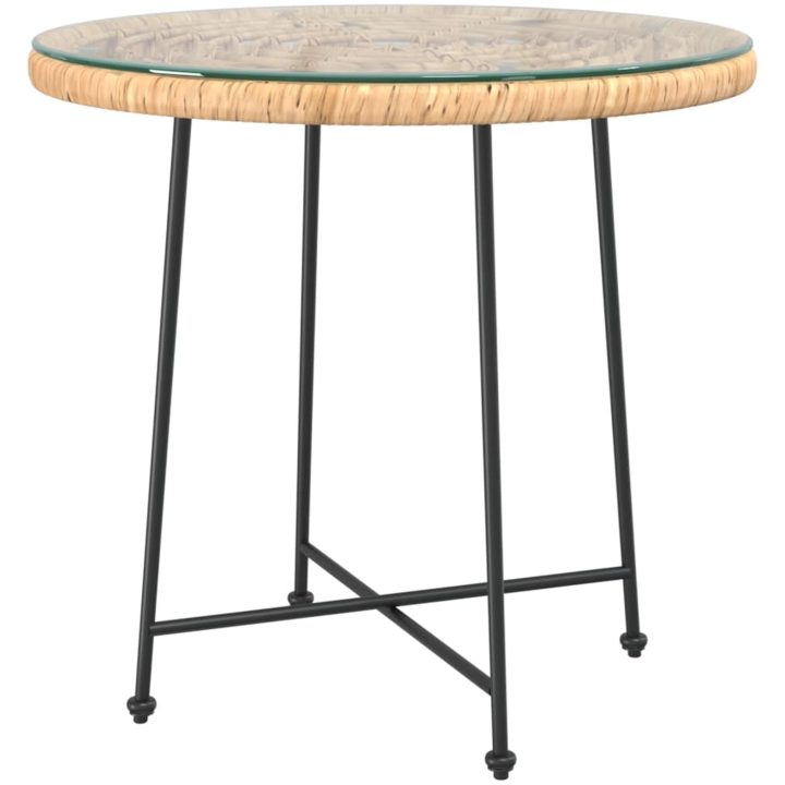 Matbord 80 cm härdat glas och stål vidaXL ⌀80 x 74 cm – bild 2