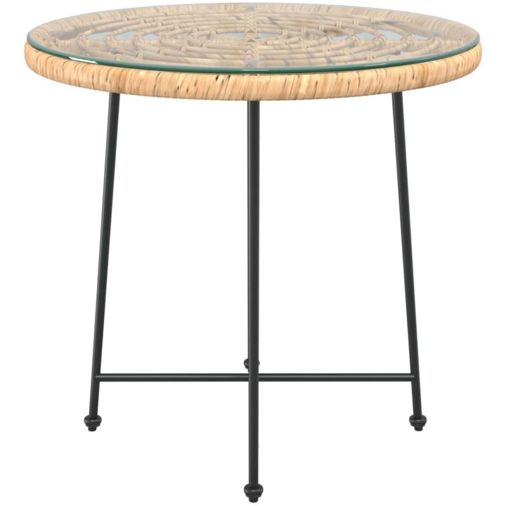 Matbord 80 cm härdat glas och stål vidaXL ⌀80 x 74 cm – bild 3