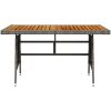 Matbord för trädgård grå konstrotting massiv akacia vidaXL 130 x 70 x 72 cm – miniatyr 2
