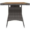 Matbord för trädgård grå konstrotting massiv akacia vidaXL 130 x 70 x 72 cm – miniatyr 3
