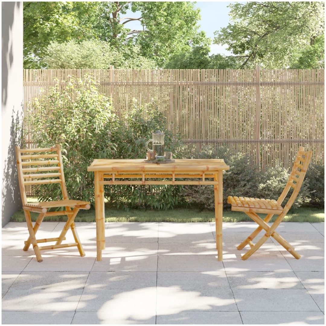 Matbord för trädgården 110x55x75 cm bambu vidaXL – bild 3