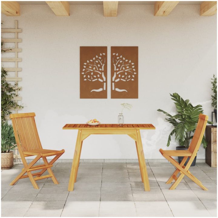 Matbord för trädgården 110x56x75 cm massivt akaciaträ vidaXL – bild 3