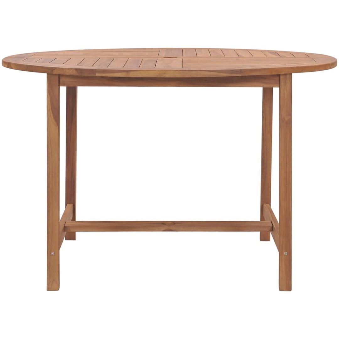 Matbord för trädgården ⌀110x75 cm massiv teak vidaXL – bild 2